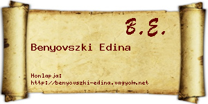 Benyovszki Edina névjegykártya