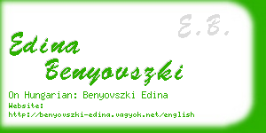 edina benyovszki business card